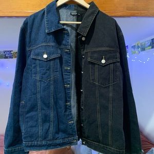 Two Tone Colorblock Denim Jacket